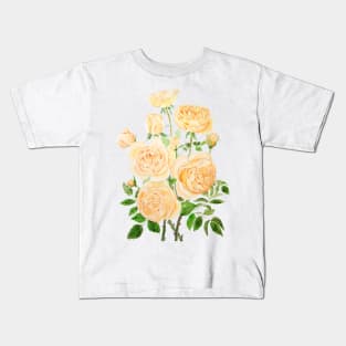 orange pat Austin rose watercolor painting Kids T-Shirt